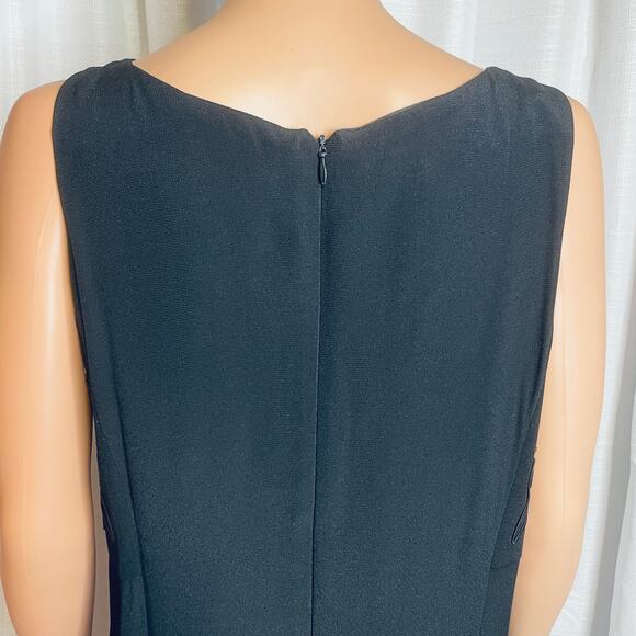 Jessica McClintock Vtg Black Evening Embroidered Formal Maxi Gown Dress 16 - Picture 9 of 13